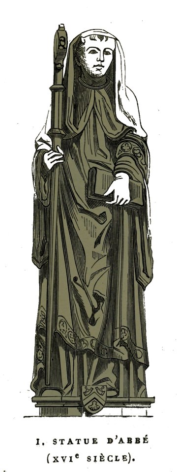 Saint Pouange statue abbé C00796