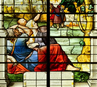 Saint-Chapelle de Vincennes - Baie 1 - L'obscurcissement des astres, détail des personnages (bgw17 0751)