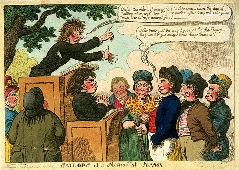 Sailors at a Methodist Sermon (caricature) RMG PW3843