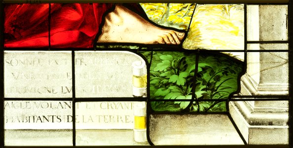 Saint-Chapelle de Vincennes - Baie 1 - Partie droite d'une inscription (bgw17 0800)