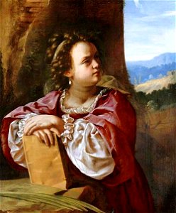 Saint Catherine of Alexandria by Artemisia Gentileschi ca. 1615-1620. Free illustration for personal and commercial use.