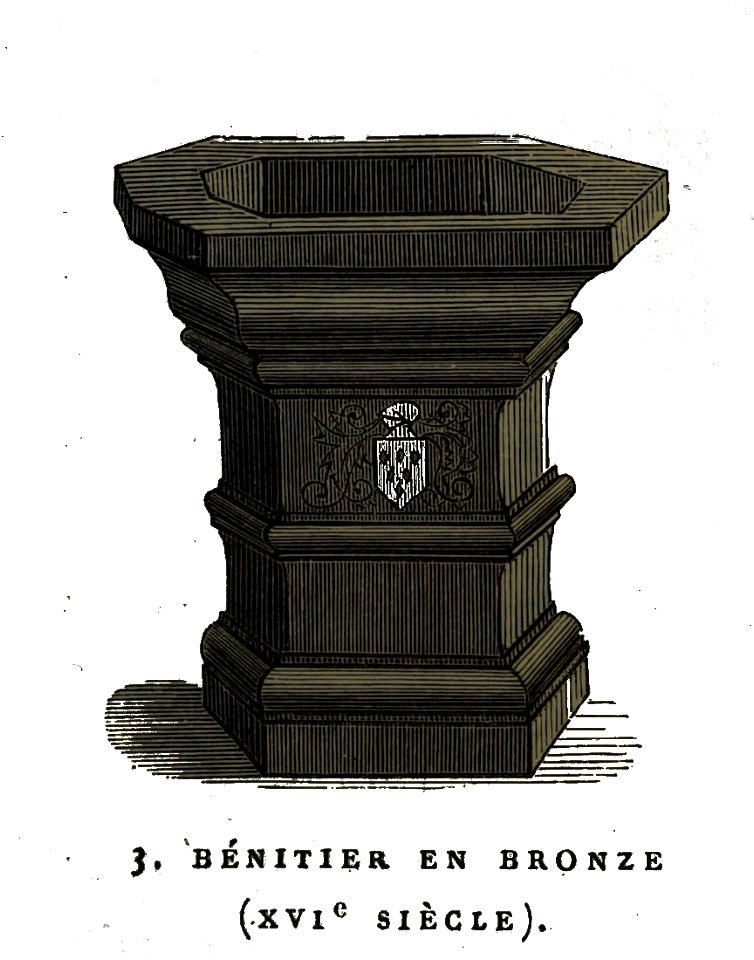Saint leger les troyes bénitier en bronze 00779