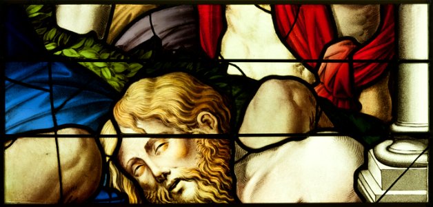 Saint-Chapelle de Vincennes - Baie 0 - Tête d'homme (bgw17 0417)