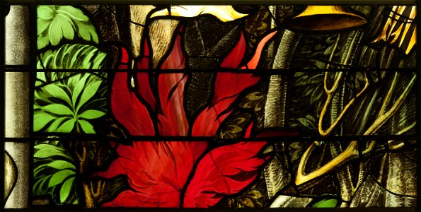 Saint-Chapelle de Vincennes - Baie 2 - Arbres en flammes (bgw17 0459)