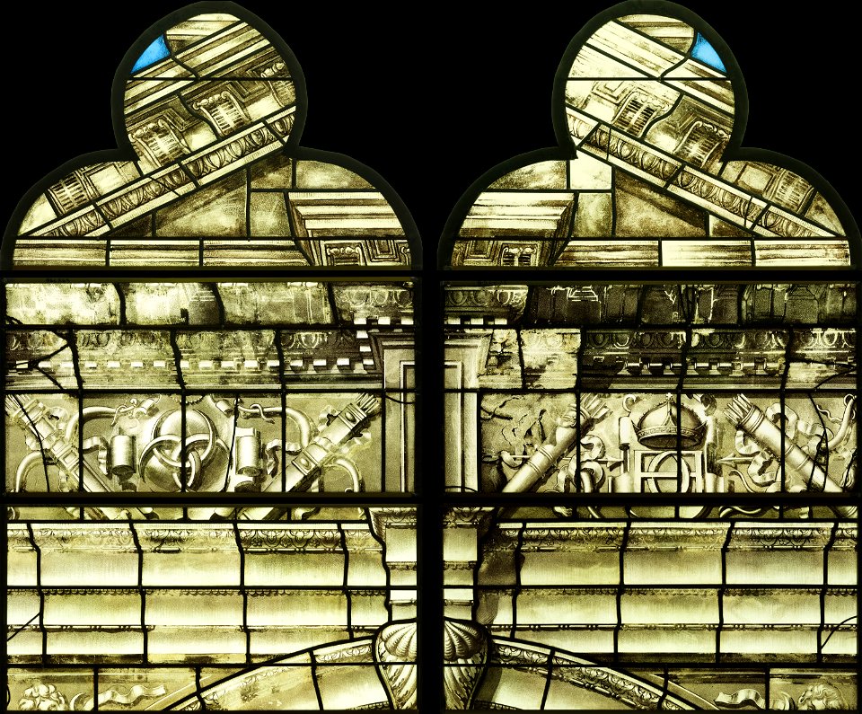 Saint-Chapelle de Vincennes - Baie 2 - Décor d'architecture (bgw17 0434)