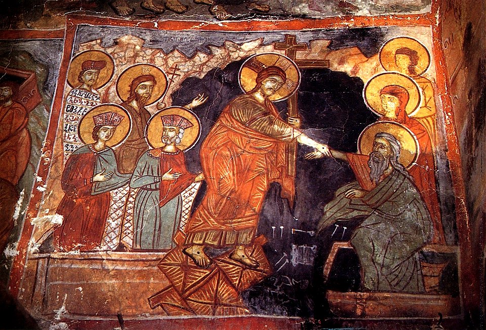 Saint Mary Eleousa Church in Prespa Descent into Hell Fresco, 1409 - 1410