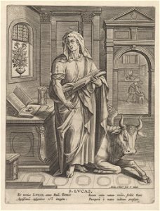 Saint Luke print by Adriaen Collaert, S.I 835, Prints Department, Royal Library of Belgium