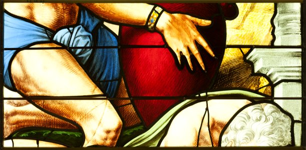 Saint-Chapelle de Vincennes - Baie 1 - Homme tenant une jarre (bgw17 0776)