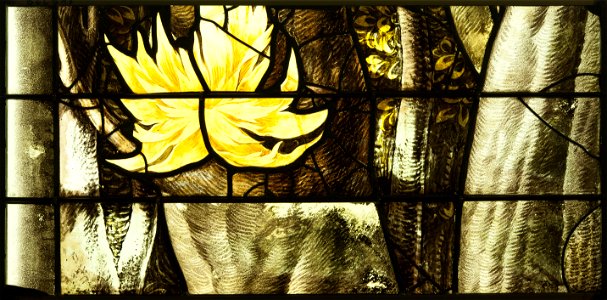 Saint-Chapelle de Vincennes - Baie 2 - Arbres en flammes (bgw17 0463)