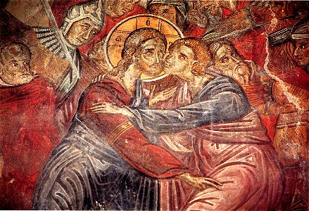 Saint Mary Rassiotissa Church in Kastoria, Judah's Treachery Fresco, 1553