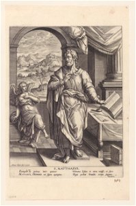 Saint Matthew print by Adriaen Collaert, S.IV 2231, Prints Department, Royal Library of Belgium