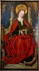 Saint Margaret the Virgin, South German master, 1497, paint on wood - Mainfränkisches Museum - Würzburg, Germany - DSC05182