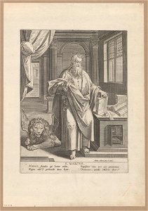 Saint Mark print by Adriaen Collaert, S.I 834, Prints Department, Royal Library of Belgium