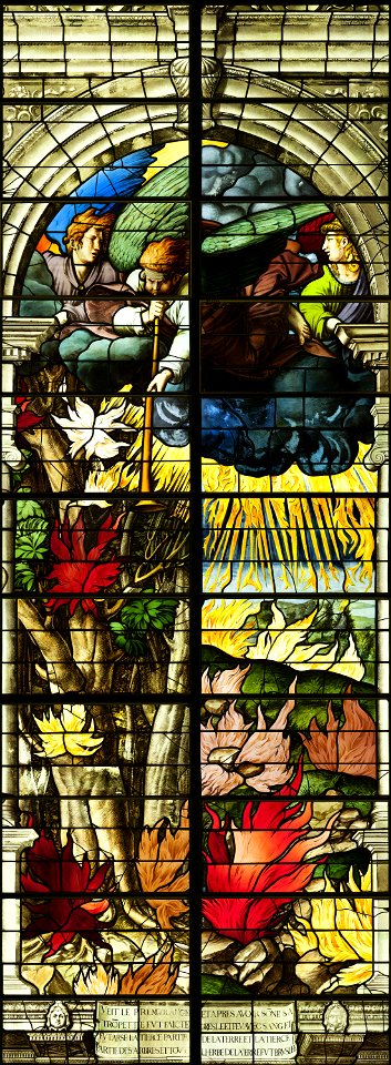 Saint-Chapelle de Vincennes - Baie 2 - L'incendie des arbres et des plantes (bgw17 0431)