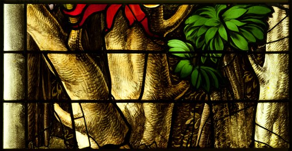 Saint-Chapelle de Vincennes - Baie 2 - Arbres en flammes (bgw17 0461)