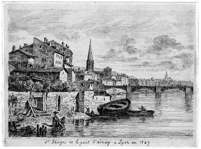 Saint Georges et le pont d'Ainay en 1849