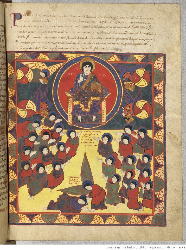 Saint-Sever Beatus f. 199r - Adoration of Christ