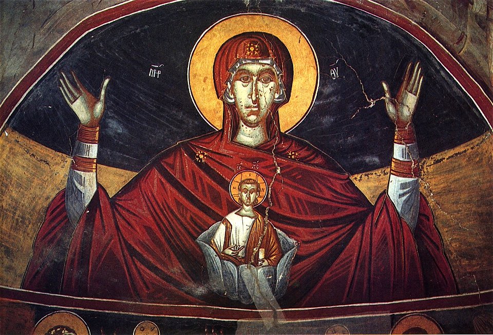 Saint Nicholas Church in Eani Kaliani, Platytera Fresco, 1542
