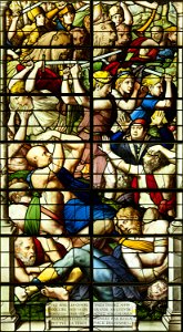 Saint-Chapelle de Vincennes - Baie 0 - Les anges exterminateurs, détail de la scène principale (bgw17 0372)