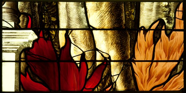 Saint-Chapelle de Vincennes - Baie 2 - Arbres en flammes (bgw17 0465)