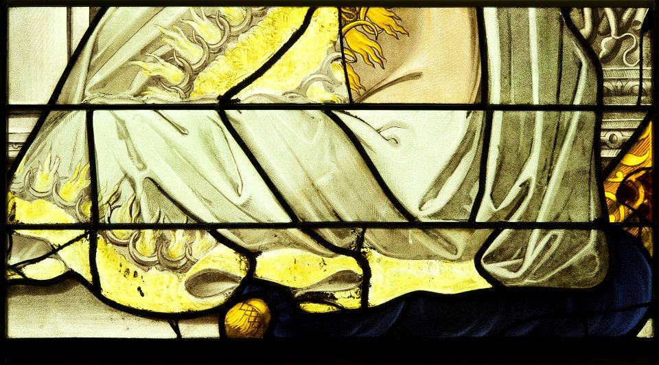 Saint-Chapelle de Vincennes - Baie 0 - Henri II en prière, détail du bas du corps (bgw17 0426)