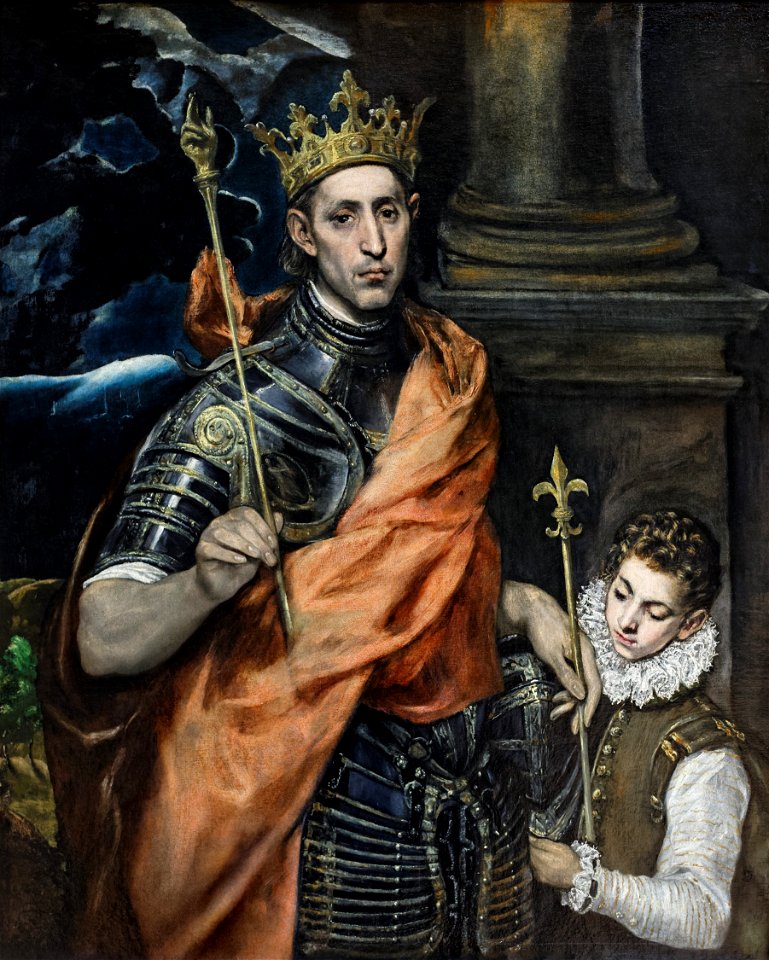 Saint Louis, roi de France, et un page