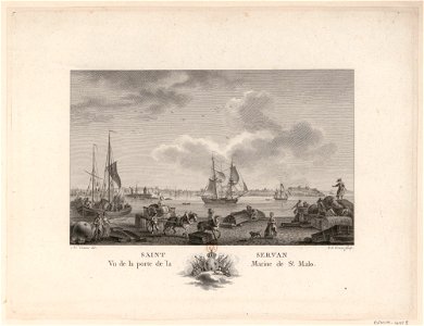 Saint Servan Vu de la porte de la Marine de S.t Malo btv1b53185599b