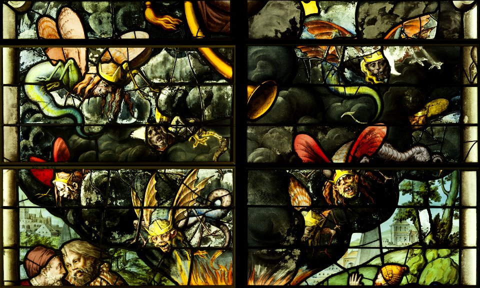 Saint-Chapelle de Vincennes - Baie 0 - Les saulteraux (détail) (bgw17 0367)