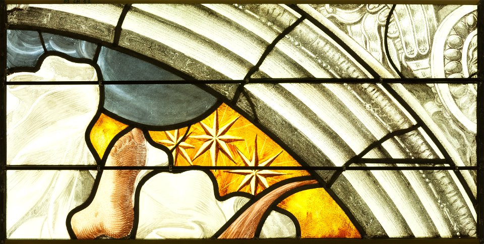 Saint-Chapelle de Vincennes - Baie 1 - étoiles (bgw17 0784)