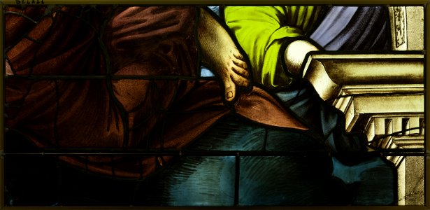 Saint-Chapelle de Vincennes - Baie 2 - Tunique et pied d'un ange (bgw17 0456)