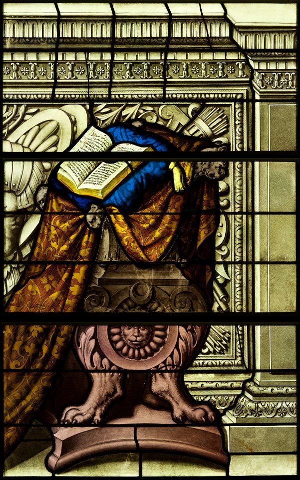 Saint-Chapelle de Vincennes - Baie 0 - Henri II agenouillé en prière (bgw17 0375)