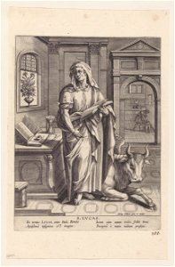 Saint Luke print by Adriaen Collaert, S.IV 2232, Prints Department, Royal Library of Belgium