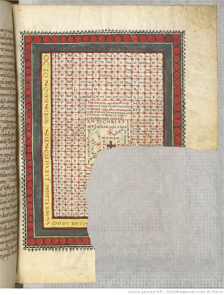 Saint-Sever Beatus f. 171r - Tableau sur l'Antichrist