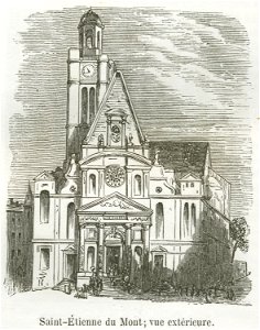 Saint-Étienne du Mont, vue extérieure, 1855