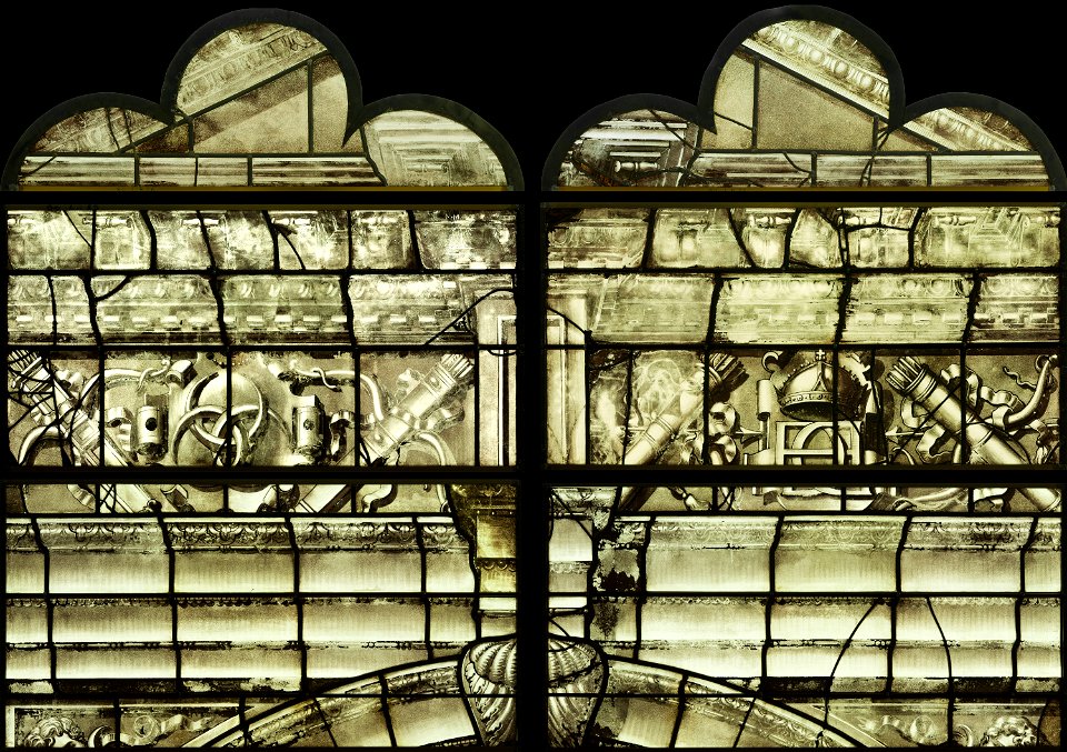 Saint-Chapelle de Vincennes - Baie 0 - Décor d'architecture (bgw17 0364)