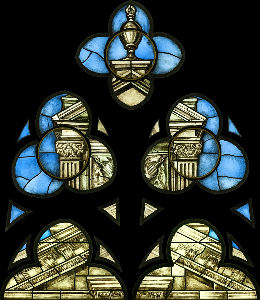 Saint-Chapelle de Vincennes - Baie 2 - Décor d'architecture (bgw17 0429)