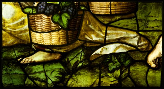 Saint-Chapelle de Vincennes - Baie 6 - Panier plein de grappes de raisin (bgw17 0726)