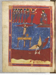 Saint-Sever Beatus f. 135v - Seven trumpets