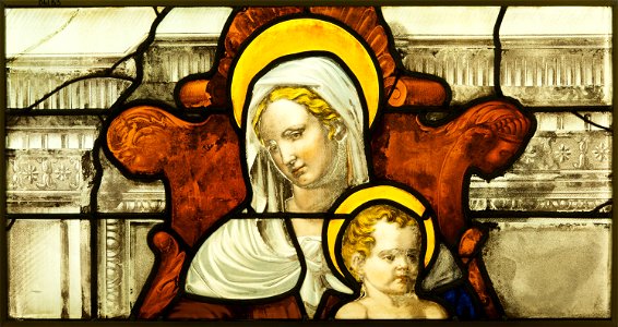 Saint-Chapelle de Vincennes - Baie 4 - Vierge l'Enfant (détail) (bgw17 0559)
