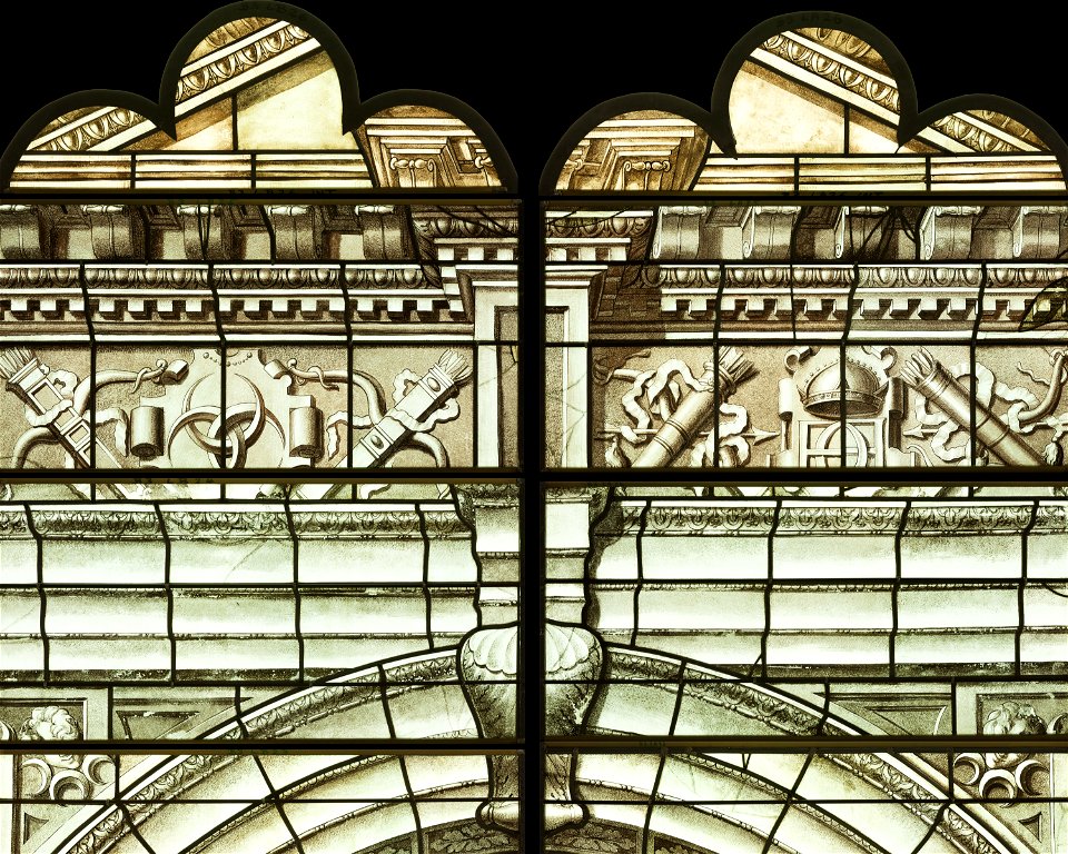 Saint-Chapelle de Vincennes - Baie 3 - Décor d'architecture (bgw17 0813)