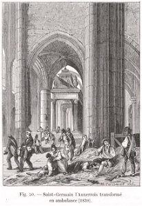 Saint-Germain l'Auxerrois transformé en ambulance, 1830