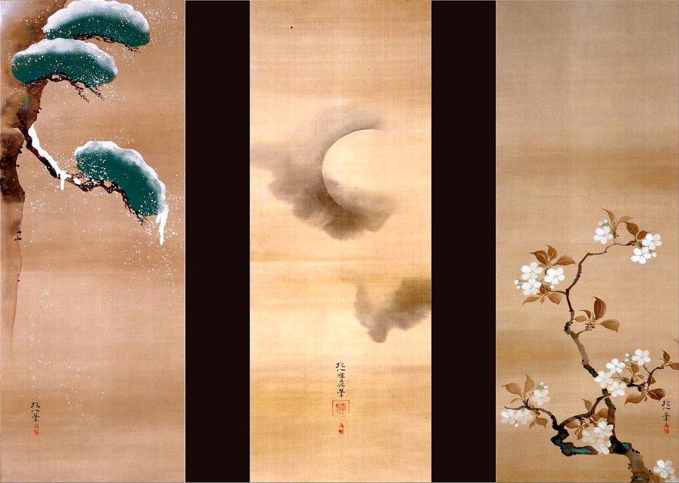 Sakai Hoitsu - SNOW, MOON AND FLOWERS - Google Art Project