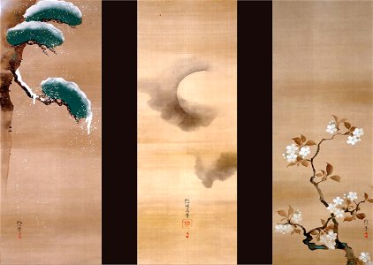 Sakai Hoitsu - SNOW, MOON AND FLOWERS - Google Art Project