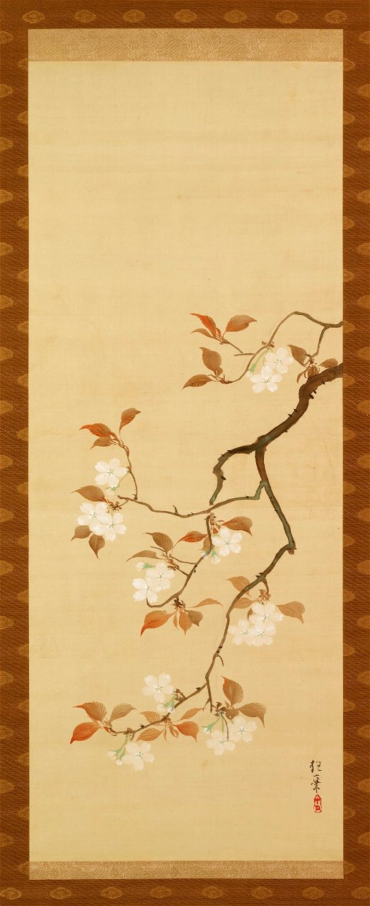 Sakai Hoitsu - Triptych of the Seasons, Cherry Blossoms - 82.30.3 - Detroit Institute of Arts