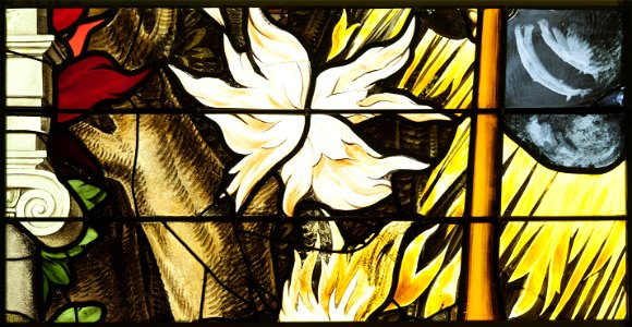 Saint-Chapelle de Vincennes - Baie 2 - Arbres en flammes (bgw17 0457)