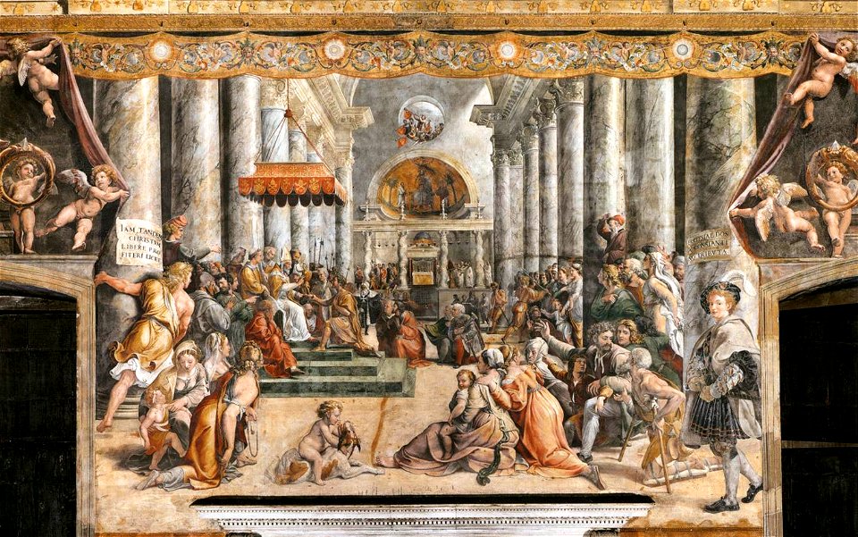 Sala di costantino, donazione di roma 01