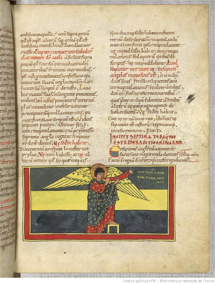 Saint-Sever Beatus f. 157r - Seventh trumpet