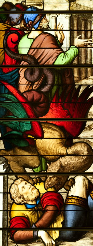 Saint-Chapelle de Vincennes - Baie 3 - Les deux témoins, détail de la Bête (bgw17 0820)