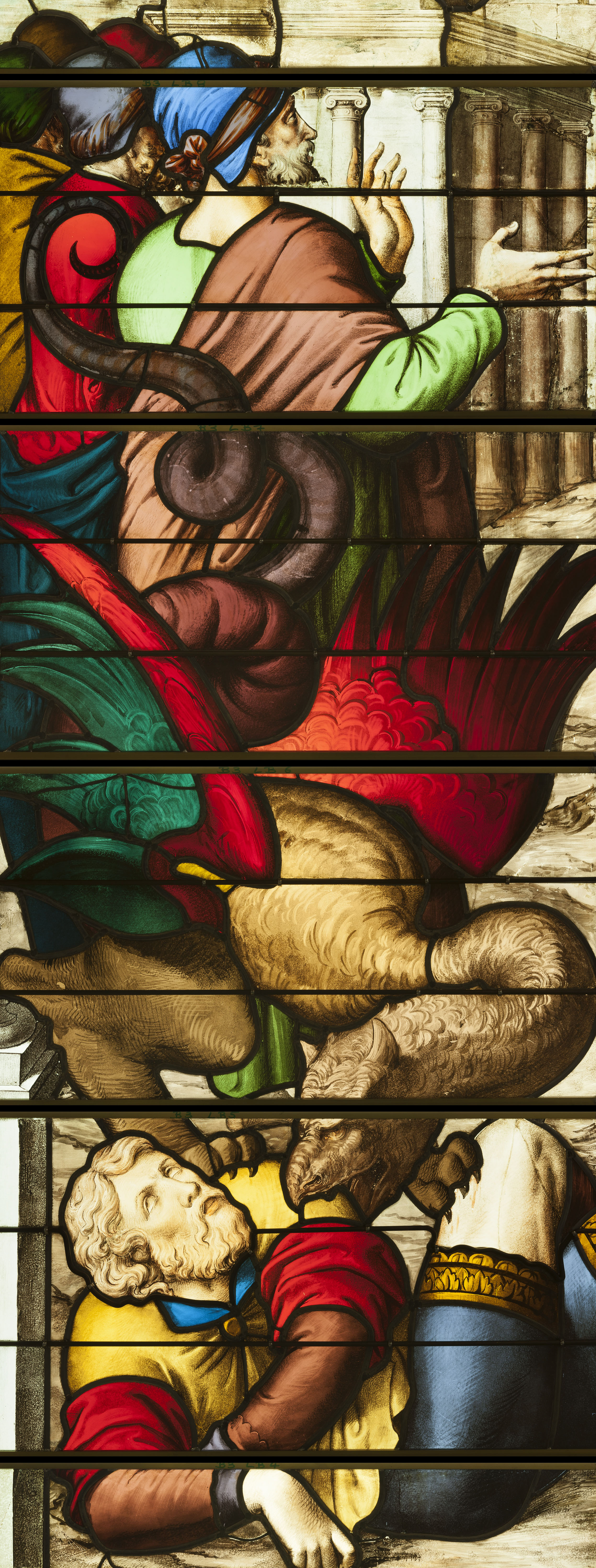 Saint-Chapelle de Vincennes - Baie 3 - Les deux témoins, détail de la Bête (bgw17 0820)