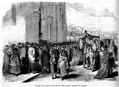 Salida de la misa de dos en el Buen Suceso, en La Ilustración de Madrid